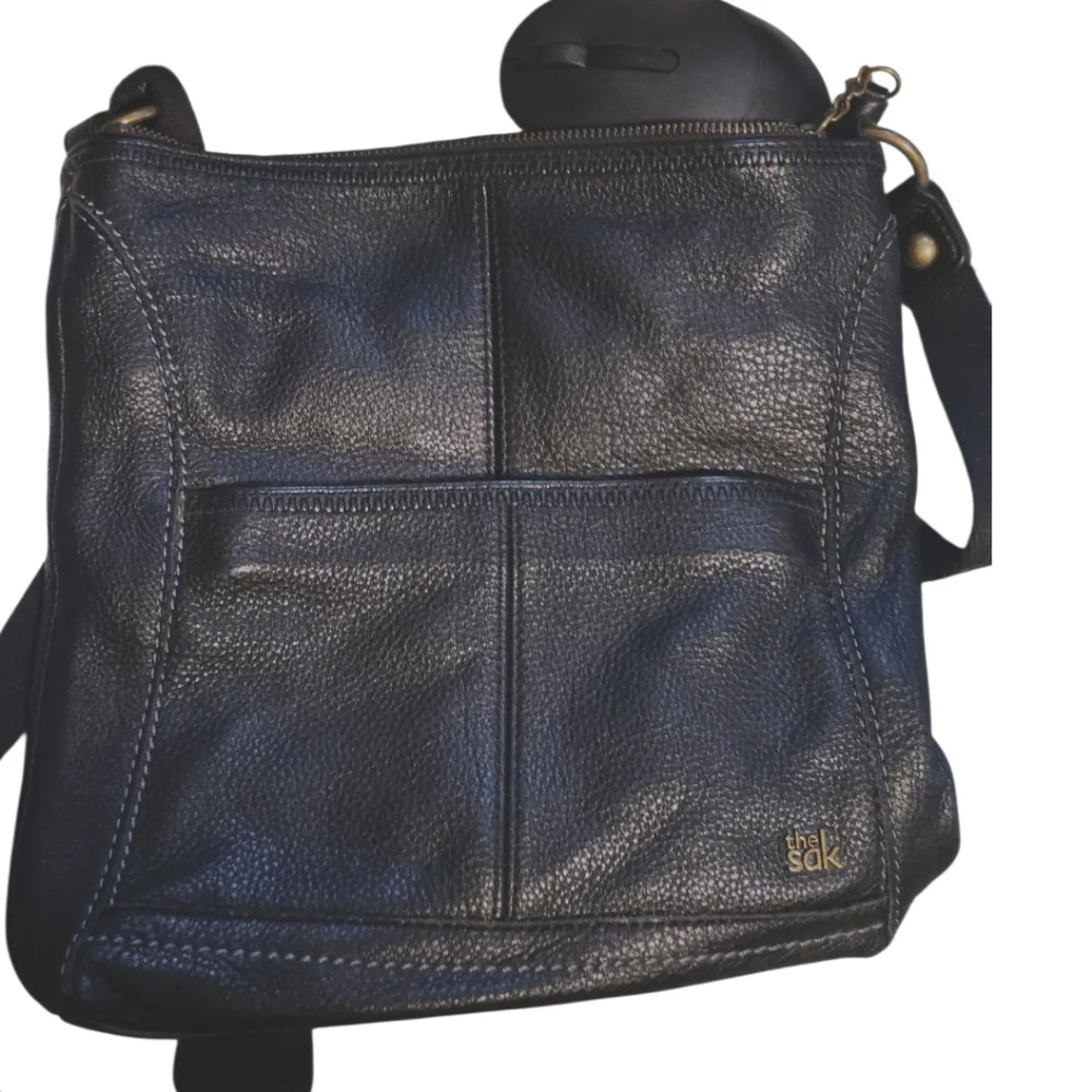 The Sak Iris Leather Crossbody Bag Black Adjustable Strap Pockets - Picture 5 of 12